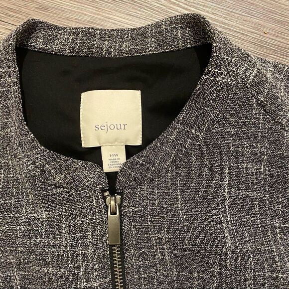 Sejour Heathered gray suit jacket size 14w - Picture 3 of 6